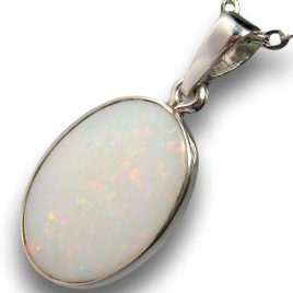 Australian Solid Opal Pendant Sterling Silver 6.25ct Gemstone Gift I07