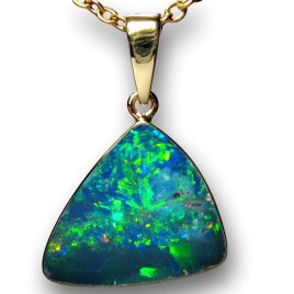 Australian Opal Pendant 14kt Gold Jewelry Gift With Mining Video! 5.3ct I19