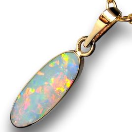 Rare RED Australian Opal Pendant 2.35ct 14k Crystal Doublet Inlay Gift #I66