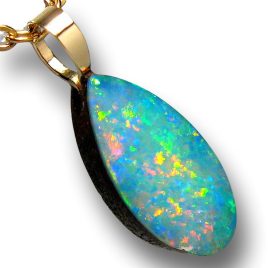 Cute Australian Crystal Opal Doublet Pendant 14k Gold Gift 3.5ct H71