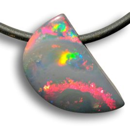 Large Australian Opal Doublet Pendant Neoprene Boho Jewelry 14.5ct H81
