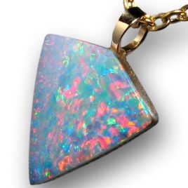 Cute Australian Light Opal Doublet Pendant 14k Gold Gift 3.2ct H53