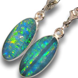 Australian Opal Earrings Sterling Silver Genuine Inlay Jewelry Gift 11.4ct J01